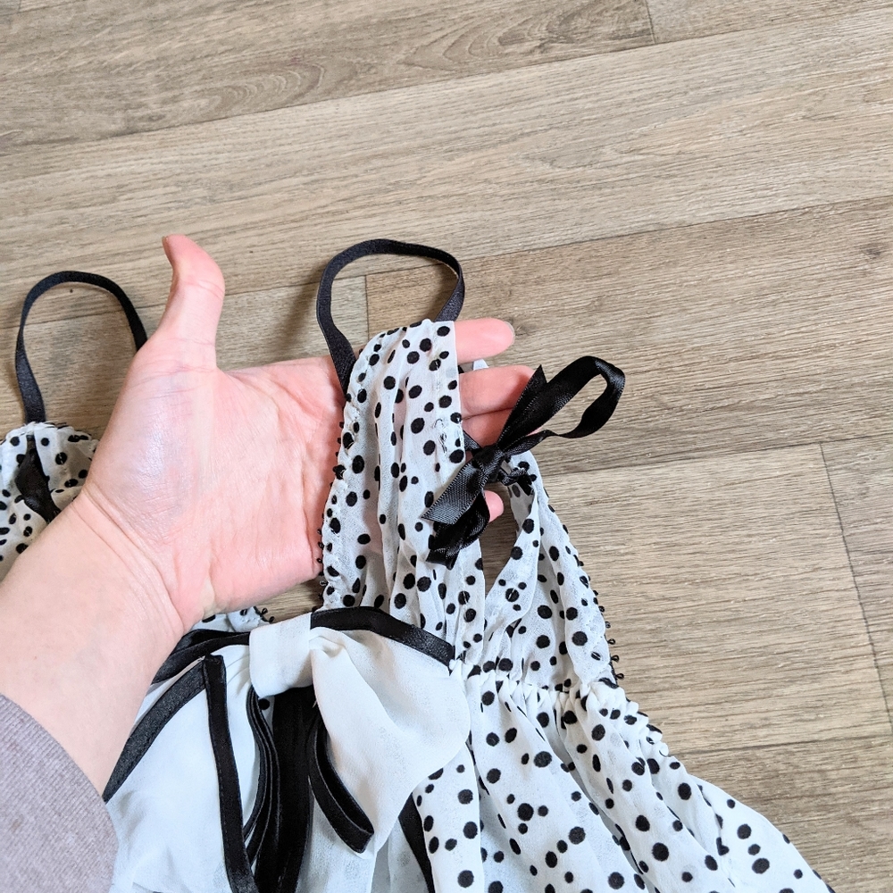 Victoria's Secret Polka Dot Black & White Lingerie Set Size Small - Picture 6 of 7